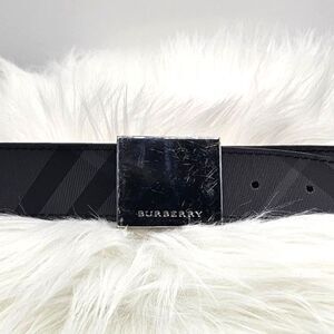 Burberry Check Leather Belt Black Men's Size 84/85 EU 34 US